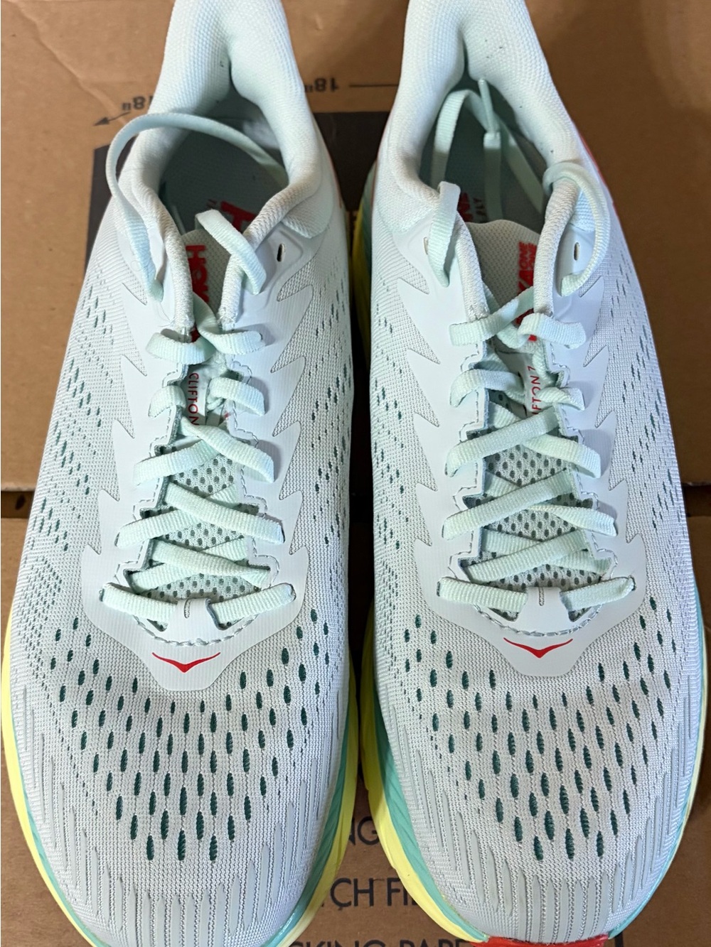 Hoka Clifton Women's Mint Green Breathable Running Sneakers